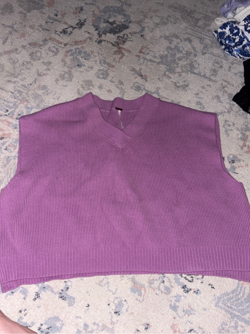 Free People Sleeveless V-Neck Knit Crop Top - size large.